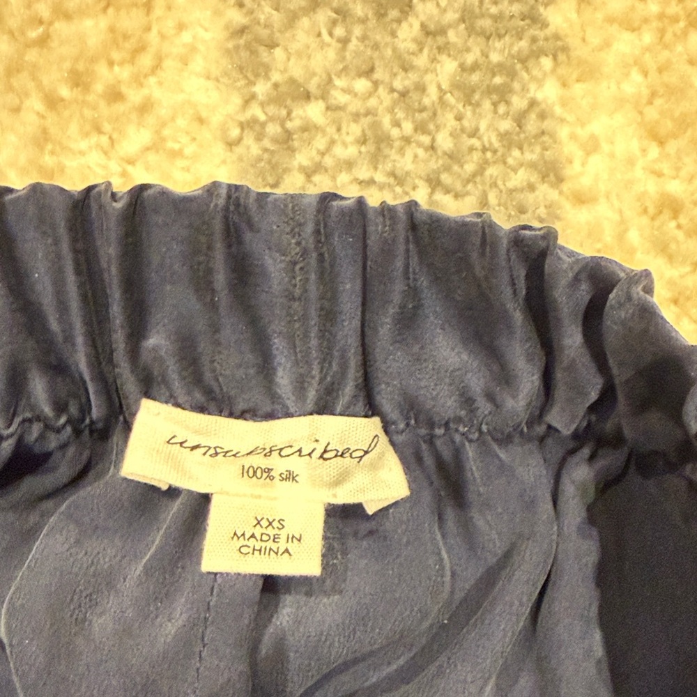 Unsubscribed Women's Wide Leg Silk Pants - Blue